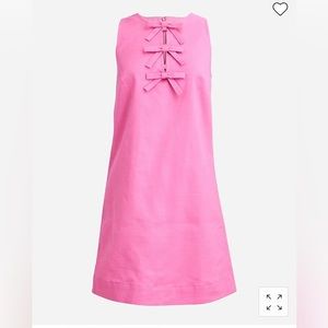 J. Crew bow front shift dress in stretch linen. XL